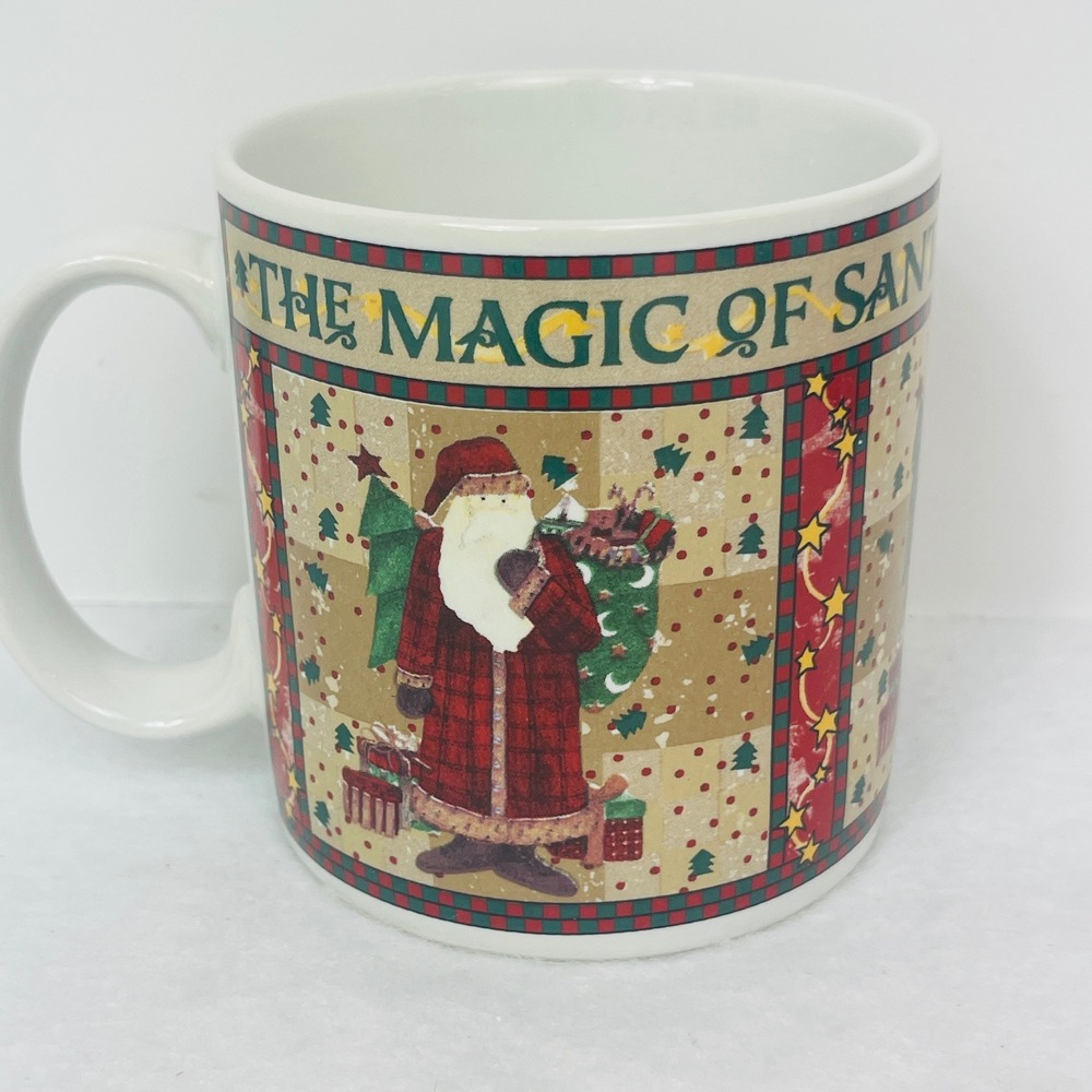 Sakura Mug Magic of Santa Debbie Mumm 1996 Stoneware Christmas Coffee Cup Multi